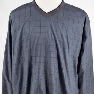Pro Tour Golf Pullover Navy Windbreaker Jacket Men's Size XL V Neck Long Sleeve
